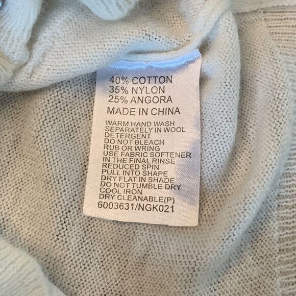 ORIGAMI Angora Cardigan Sweater Baby Girls 6-12 0 Lace Collar Soft Cream Infant - Picture 6 of 9